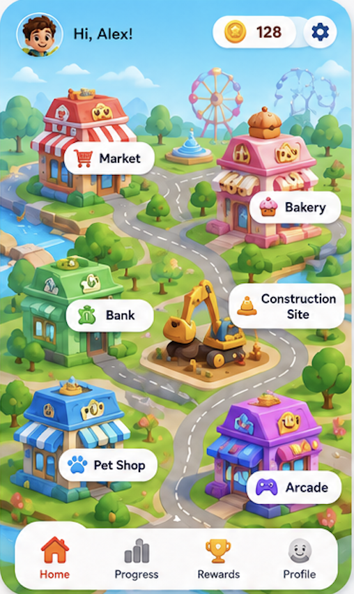 Numbleton town map with maths activity locations