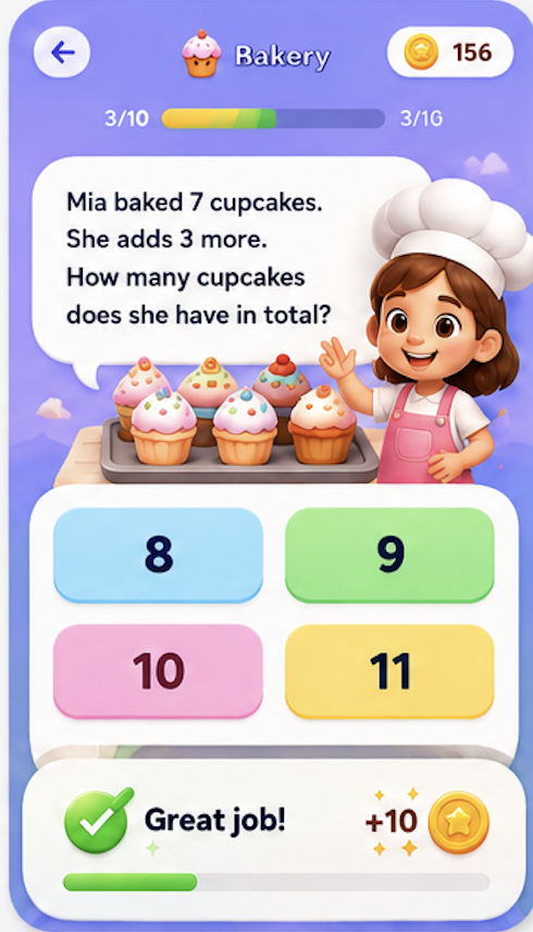 Numbleton bakery addition activity